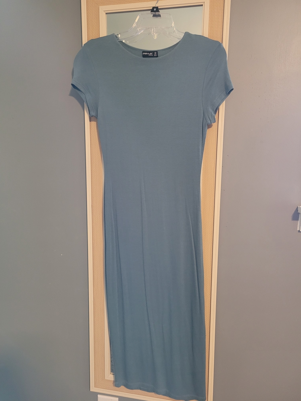 Popular Basics Dusty Blue-Green Short Sleeve Maxi